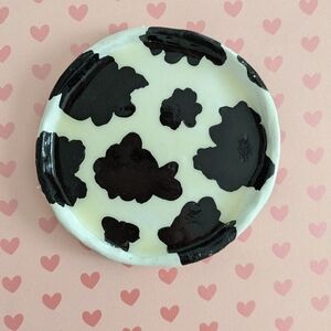 Handmade Cow Print Clay Trinket Dish
